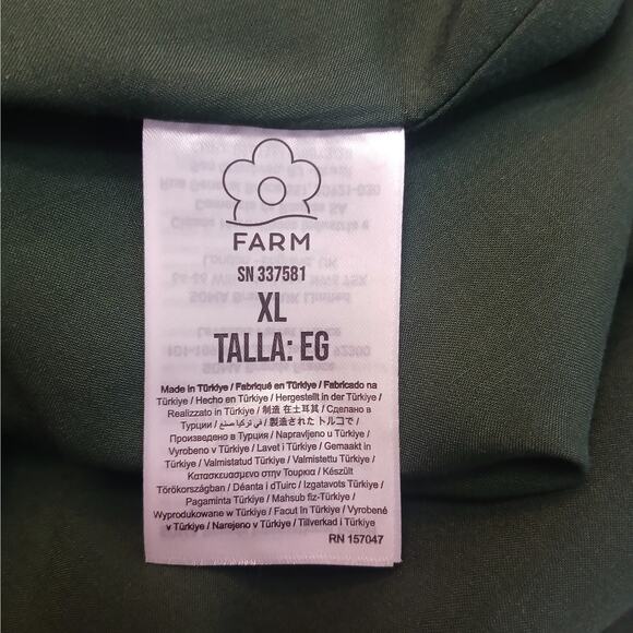 Farm Rio SZ XL Pineapple Garden Mini Dress In Green - Picture 6 of 7